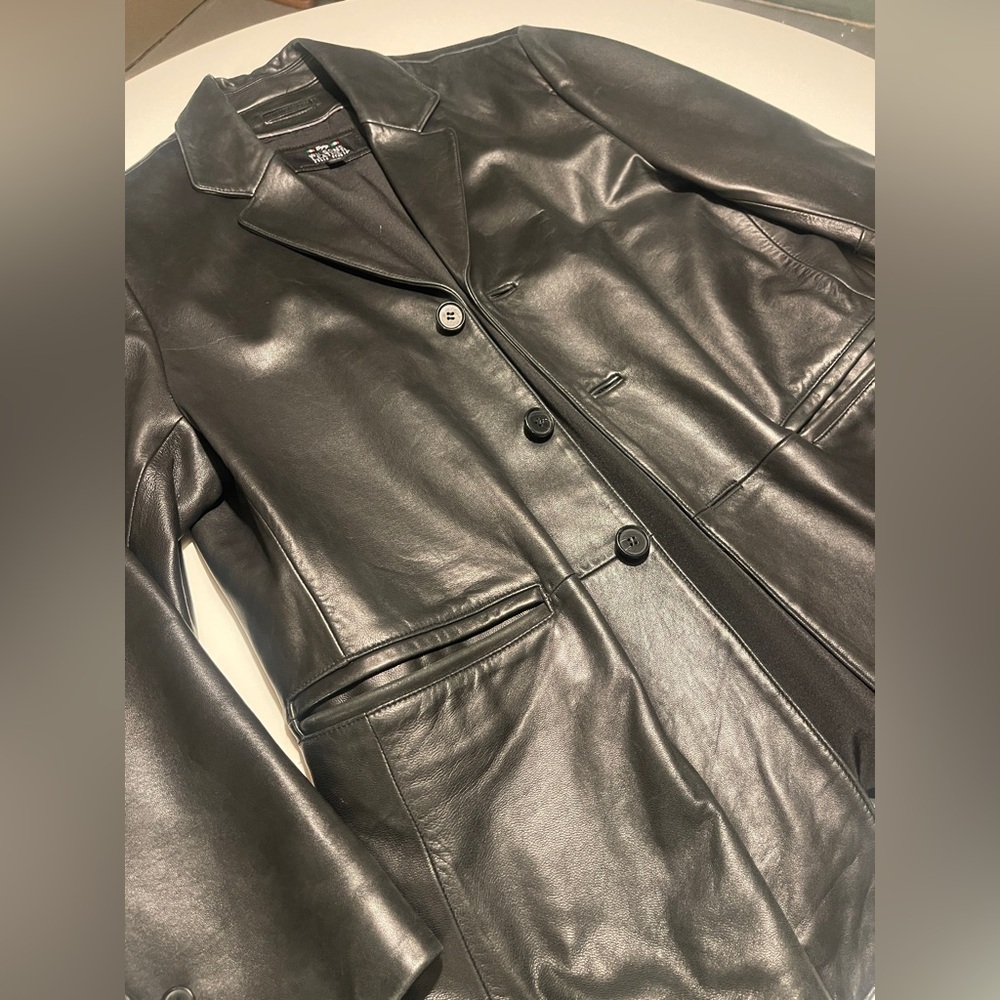 Oversized 100% Leather Boyfriend Blazer